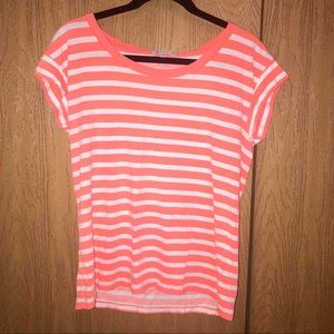 Gap coral striped tee shirt short sleeve size M